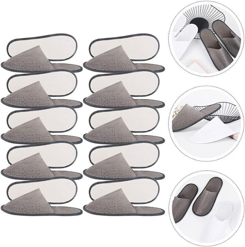 Unisex Disposable Hotel Slippers Non Woven 10 Pairs Bulk For Guests Travel Home - Image 5